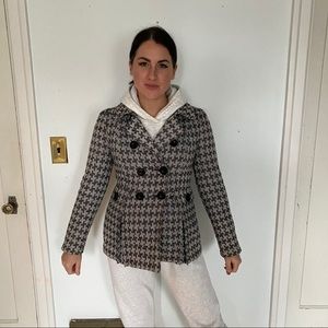 Nordstrom houndstooth fitted peacoat EUC